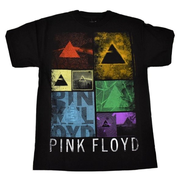 Pink Floyd Mens Black Triangle Prism Images Shirt New With Tags - Picture 1 of 4